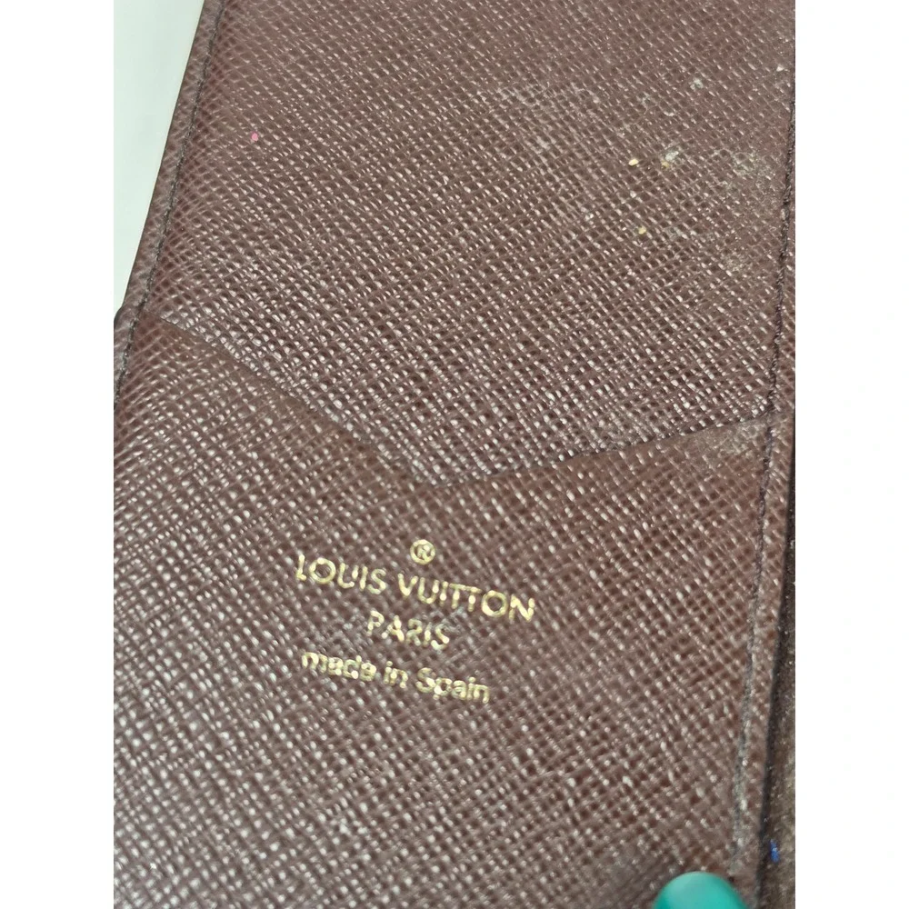 Louis Vuitton Monogram Canvas Phone Case Folio Brown Made in Spain For Materials